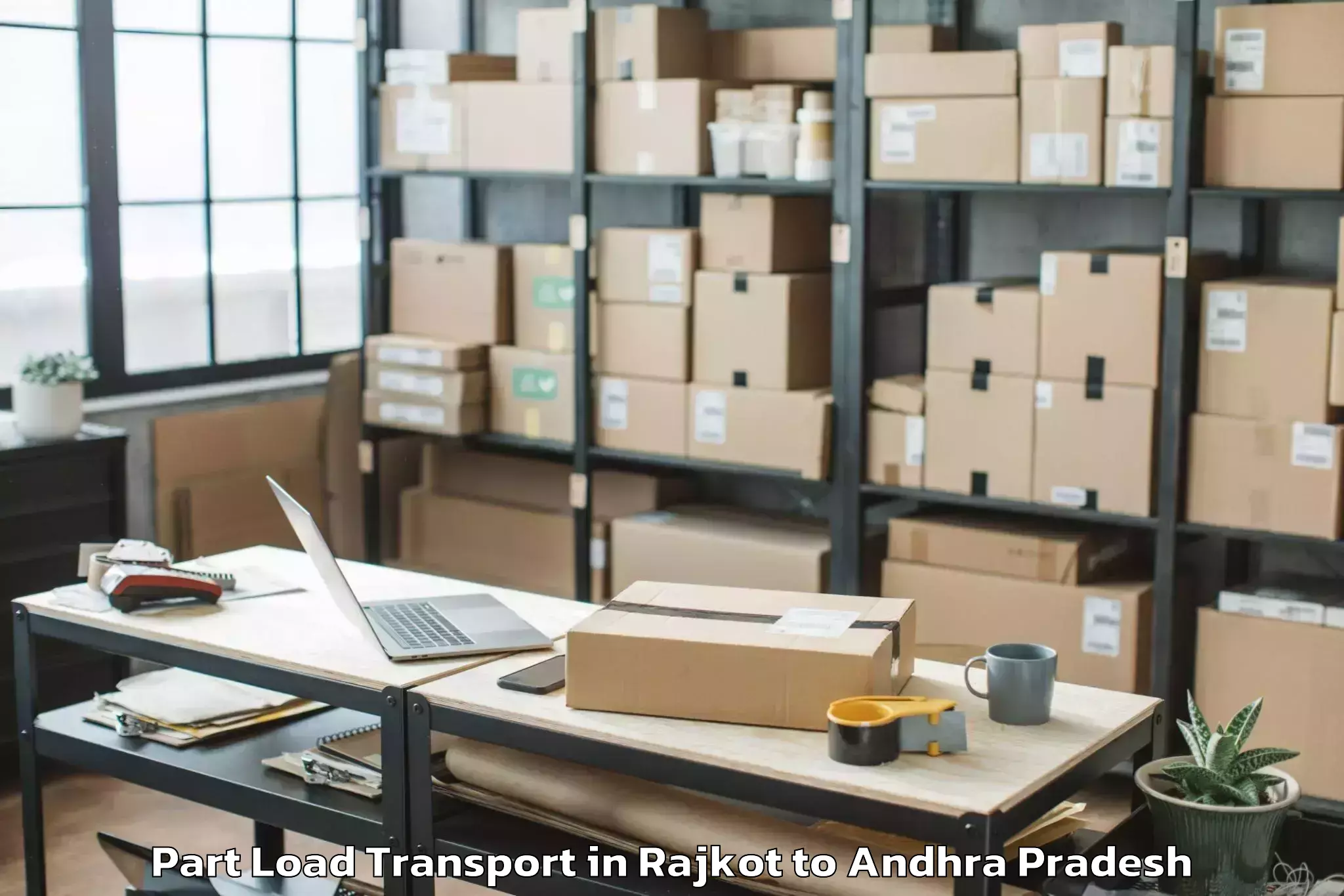 Hassle-Free Rajkot to Atchutapuram Part Load Transport